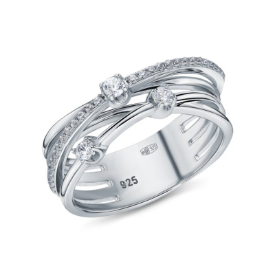 Серебряное кольцо с фианитами