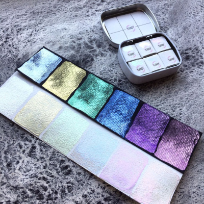 Набор акварели "Handy" Интерферентные, 6 кювет 1,6 мл, в металлическом боксе