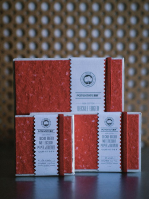 Скетчбук для акварели Potentate 24 л 300 г, 100% хлопок, среднее зерно, рельефный край, красный