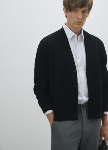 Кардиган из мягкой пряжи, Черный