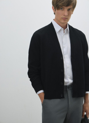 Кардиган из мягкой пряжи, Черный