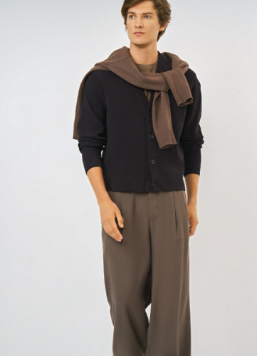 Кардиган из мягкой пряжи, Коричневый