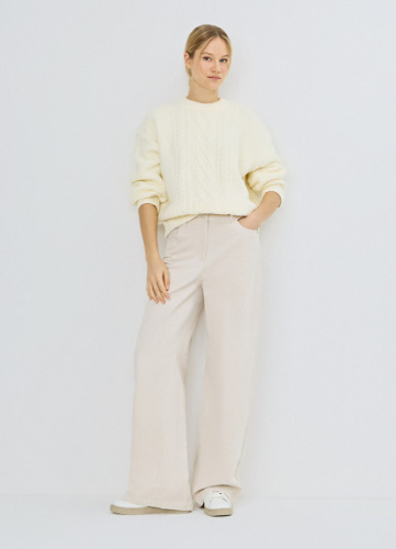 Джемпер с косами, Бежевый