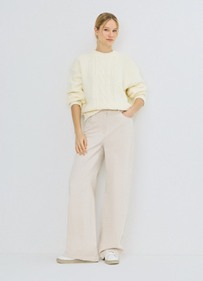 Джемпер с косами, Бежевый