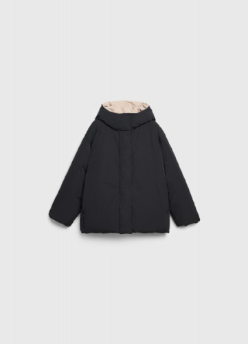 Утеплённая куртка с капюшоном, Черный