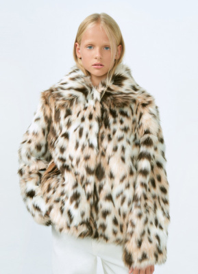 Шуба из искусственного меха для девочек, Мультицвет