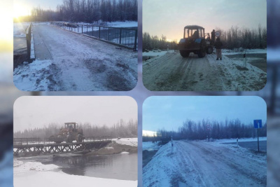 Открыт проезд по временному мосту через реку Куйдусун в Оймяконском районе / ЯСИА   