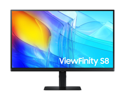 Монитор 27" Samsung ViewFinity S8 S27D800EAIXCI черный IPS LED 5ms 16:9 HDMI M/M матовая HAS Piv 1000:1 350cd 178гр/178гр 3840x2160 60Hz DP 4K USB