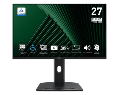 Монитор 27" MSI PRO MP275QPDG 9S6-3PC8CM-005 2560x1440, 1мс, 250 кд/м2, 1300:1, 100M:1, 178°/178°, IPS, 16:9, 100Hz, 2*HDMI, DP, USB-C, USB-B, 4*USB-A