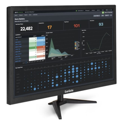 Монитор 27" Exegate EB2700A EX297312RUS 1920x1080 LED, 16:9, VA, 200cd, 3000:1, 10M:1, 5ms, 178/178, D-Sub, HDMI, 75Hz, tilt, VESA 100x100, black