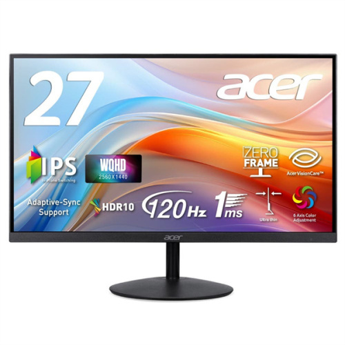 Монитор 27" Acer SA272UG0bmiipx UM.HS2CD.011 2560x1440, 16:9, IPS, 250cd, 1/4ms, 120Hz, HDMI, DP, SPK