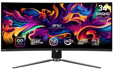 Монитор 34" MSI MPG 341CQPX 9S6-3DD04T-036 3440X1440 LED 21:9, 250cd, 0.03мс, 178ГР/178ГР, HDMI, DP, USB, 240HZ, HAS, pivot, black