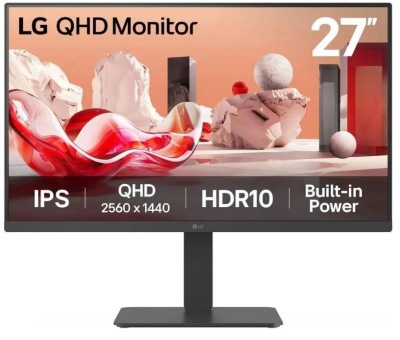Монитор 27" LG 27BA45QB-B 2560x1440 LED 16:9, IPS, 350cd, 1000:1, 178гр/178гр, DP, HDMI, 75Hz, HAS, Pivot, black