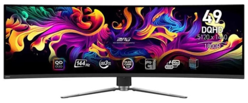 Монитор 49" MSI MPG 491CQP 9S6-3FA84T-010 5120x1440 LED, 32:9, QD OLED, 250cd, 1500000:1, 0.03ms(GTG), 178/178, DP, 2xHDMI, 4xUSB, 144Hz, tilt, HAS, p