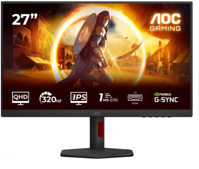 Монитор 27" AOC Q27G4SRU 2560x1440, WLED, 16:9, IPS, 400 cd/m, 1000:1, 0.5 ms, 178°/178°, 2*HDMI, DP, 320Hz, pivot, black