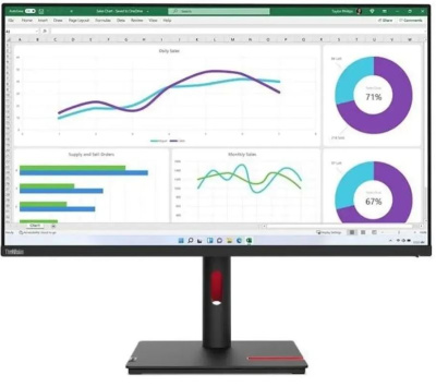 Монитор 31,5" Lenovo ThinkVision T32h-30 63D3GAT1UK 2560x1440, LED, 16:9, IPS, 350cd, 1000:1, 4ms, 178гр/178гр, HDMI, 60Hz, HAS, Piv, DP USB, black