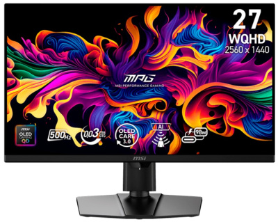 Монитор 26,5" MSI MPG 271QR QD-OLED X50 9S6-3CF49T-011 2650x1440 LED, 16:9, 250cd, 1500000:1, 0.03ms, 178гр/178гр, HAS Piv, HDMI M/M, DP, black