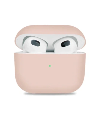 Чехол Protective Case для AirPods 3 силиконовый с карабином (розовый песок)