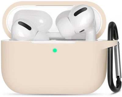 Чехол Protective Case для AirPods Pro 2 силиконовый с карабином (розовый песок)