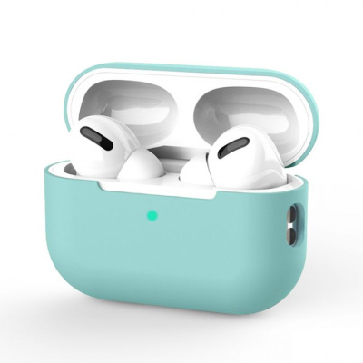 Чехол Protective Case для AirPods Pro 2 силиконовый с карабином (тиффани)