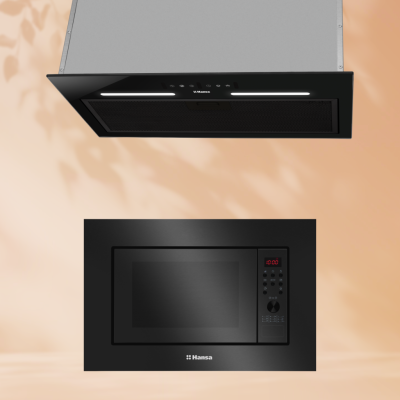 Комплект встраиваемой техники: Микроволновая печь Hansa AMGB20E2GB + Вытяжка Hansa OMP6553BGH-G