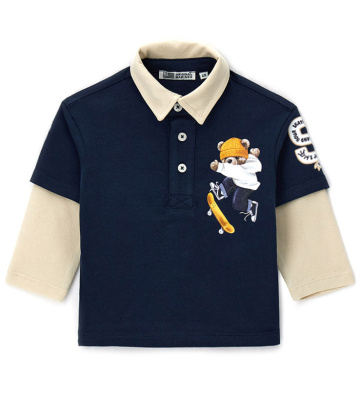Поло с длинным рукавом для маленького мальчика