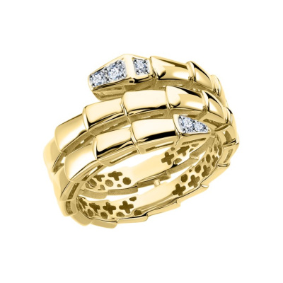 Золотое кольцо с бриллиантами природными