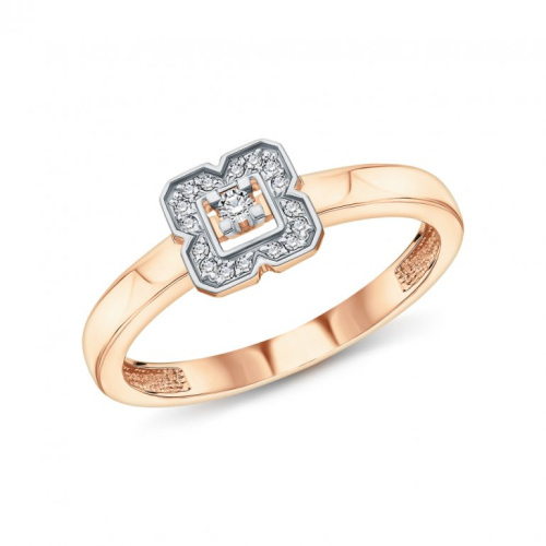 Золотое кольцо с бриллиантами природными