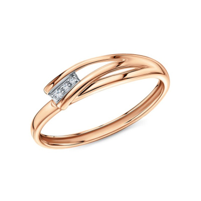 Золотое кольцо с бриллиантами природными