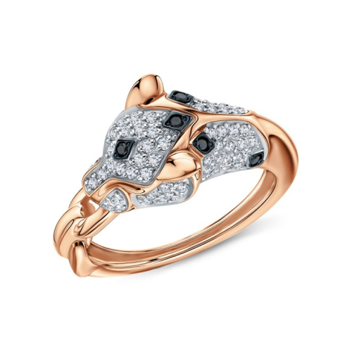 Золотое кольцо с бриллиантами природными