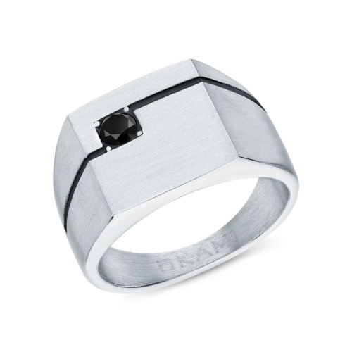 Стальное кольцо с фианитами