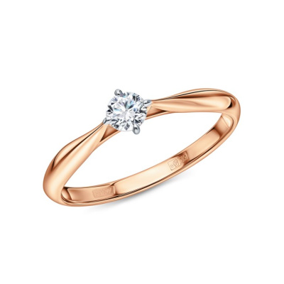 Золотое кольцо с бриллиантами выращенными