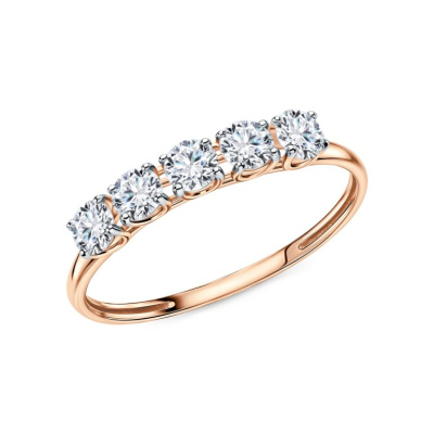 Золотое кольцо с фианитами