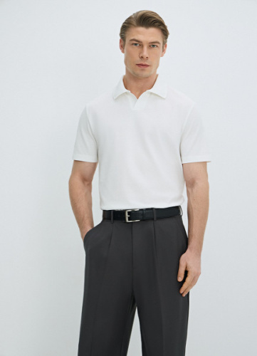 Поло из мягкого пике, Белый