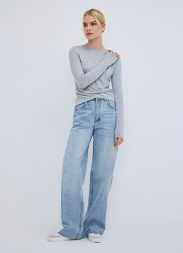 Лонгслив с шёлком, Серый