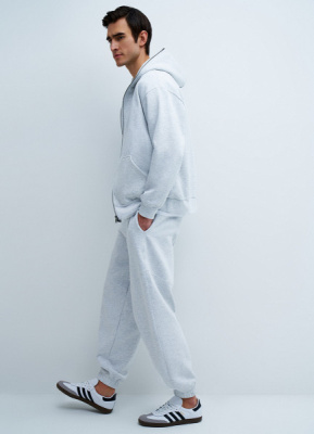 Объёмная толстовка на молнии, Серый