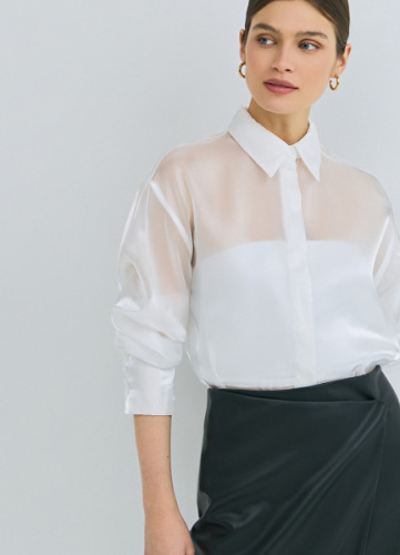 Блузка из органзы, Белый