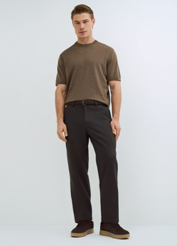 Чиносы из структурной ткани с ремнём, Серый