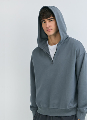 Толстовка на молнии с капюшоном, Серый