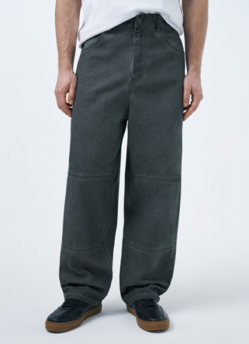 Широкие брюки с карманами, Серый