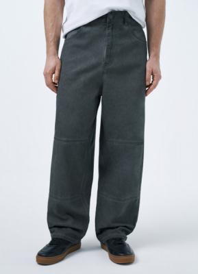 Широкие брюки с карманами, Серый