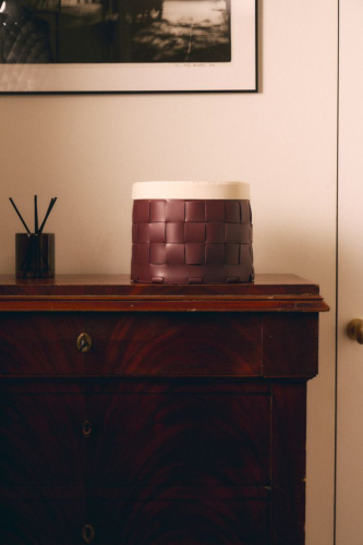 Корзина кожаная для хранения Nest Bordo