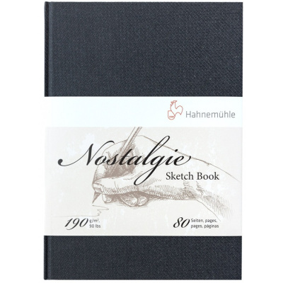 Блокнот для набросков Hahnemuhle "Nostalgie" портрет, А5 40 л 190 г, твердая обложка антрацит