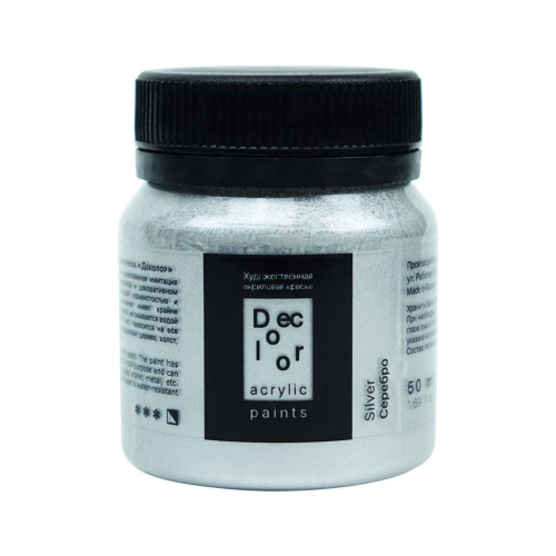 Акрил ТАИР "Деколор" 50 мл, Серебро