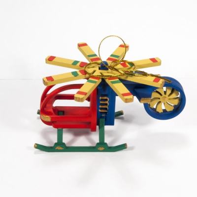 Игрушка Новогодняя "IDH Center: wood-souvenirs" Вертолет малый 640-6