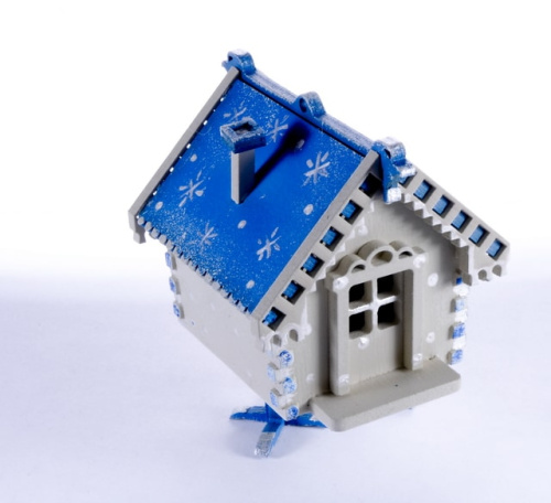 Игрушка Новогодняя "IDH Center: wood-souvenirs" Избушка на курьих ножках 1013 Blue