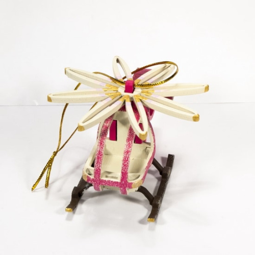 Игрушка Новогодняя "IDH Center: wood-souvenirs" Вертолет малый 4010