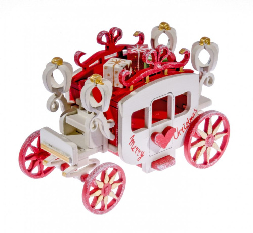 Игрушка деревянная "IDH Center" Карета крытая 3020 Red Heart Santa