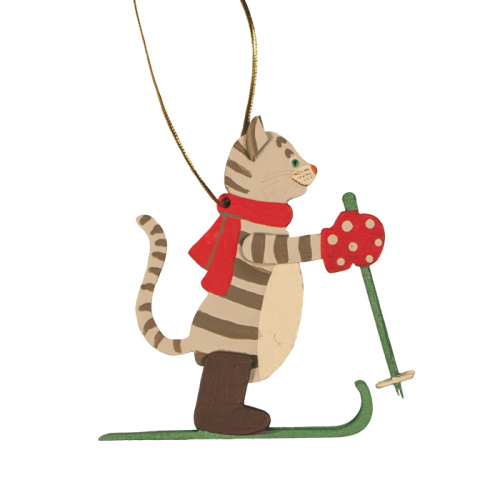 Игрушка деревянная "IDH Center" Кошка на лыжах 7047