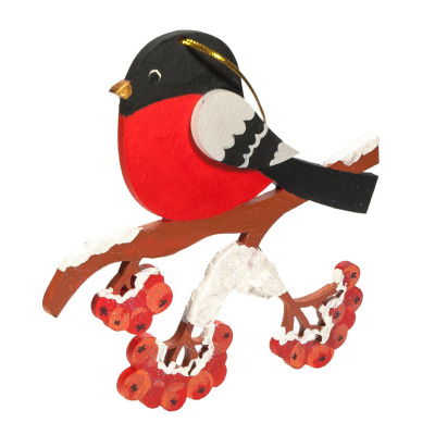 Игрушка деревянная "IDH Center" Снегирь на ветке 3020